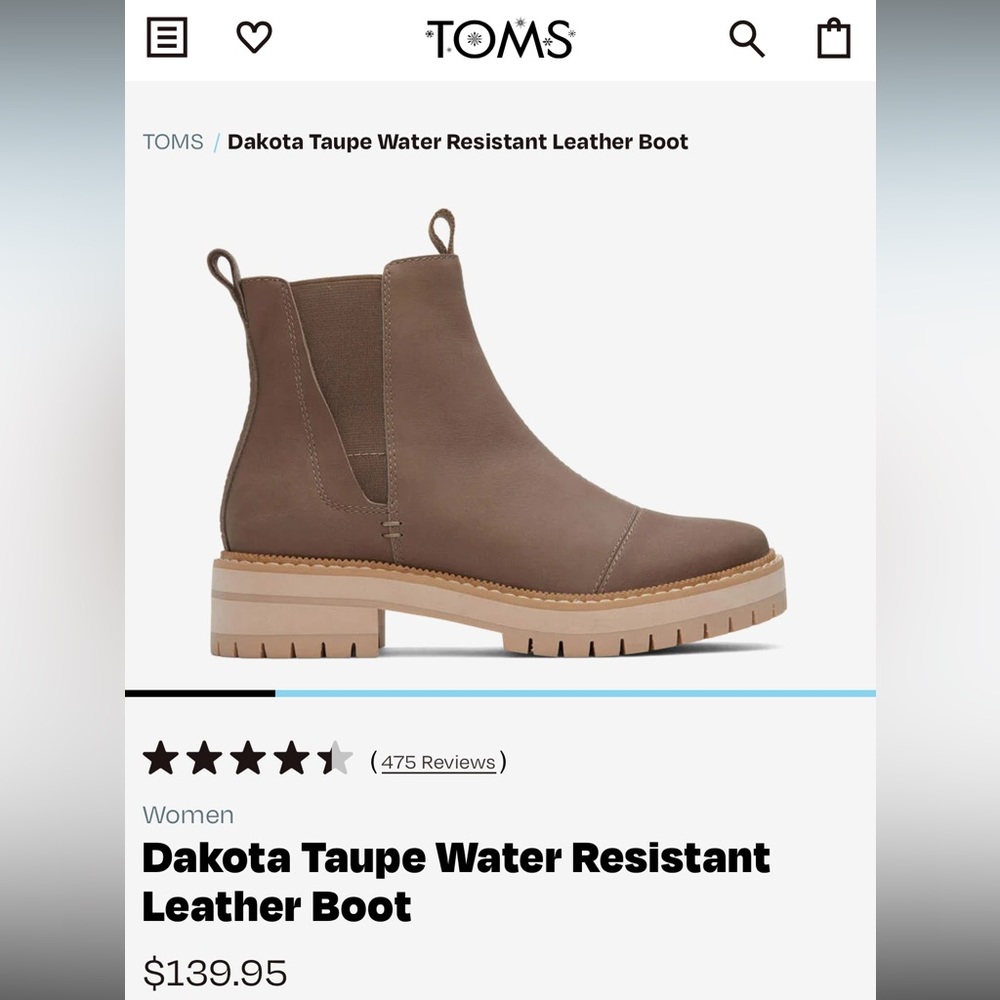 Dakota Taupe Water Resistant Leather Boot